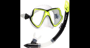 Atlantis Java Combo - Snorkelset - Duikbril - Snorkel - Volwassenen - Zwart/Geel