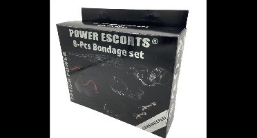 Power Escorts Grote Bondageset - 8 stuks - BR91 - Zwart
