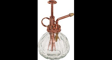 Plantenspuit/plantenvernevelaar rosegoud 15 cm van glas - Bohemien woonaccessoires