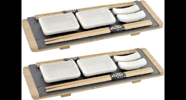 Bamboe sushi servies/serveerset voor 4 personen 8-delig - Sushi eetset