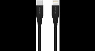 Swissten Kevlar USB-C naar Lightning kabel voor – iPhone oplader – 1 M – Zwart