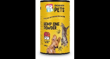 Excellent Pets Hennep 100 gr - Ideaal bij Spanning & Stress - Ondersteunt Algehele Gezondheid & Darmwerking - Weerstand Honden en katten supplementen - Hemp One Powder