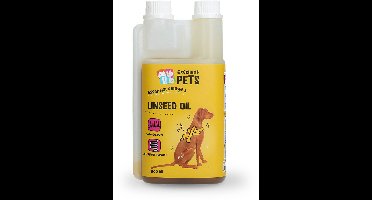 Excellent Pets 100% pure Lijnzaadolie Hond 500 ml - Omega 3 - Weerstand Honden supplementen - Ter ondersteuning van het Spijsverteringstelsel & Darmwerking - Linseed Oil