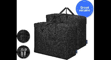 Allure Opbergtas xl - Opberghoes - Kledingzak - maat 60x50x28 - Voor dekens/kussens/kleding/dekbed - Storage case - Opberger - Organizer - zwart