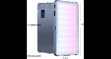 Luminex Pro Portable RGB Light - RGB Video en Foto Lamp - Incl. bluetooth remote, schroefdraad en mini statief - 9000K - studiolamp - fotografie accessoires - beter dan ringlamp - softbox studiolamp -