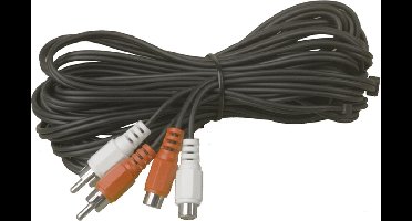 UNIVERSEEL - VERLENGKABEL 2xRCA M - 2 x RCA F - 2.5M -