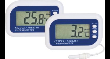 ETI - Min/Max Koelkast & Diepvries Thermometer - Betrouwbare Temperatuur Monitoring - Met Alarm - Externe Temperatuuropnemer