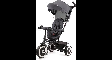 Kinderkraft ASTON Driewieler - Voor 9 Maanden tot 5 Jaar - Draaibare Zitting, Verstelbare Duwstang, Lekvrije Wielen en Veiligheidsgordels - Grijs