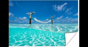 Poster Zomer - Zee - Hangmat - 30x20 cm