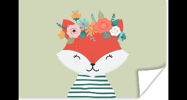 Poster Vos - Zomer - Kroon - 30x20 cm