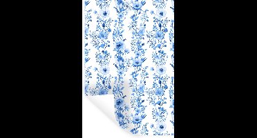 Muurstickers - Sticker Folie - Bloemen - Planten - Blauw - 20x30 cm - Plakfolie - Muurstickers Kinderkamer - Zelfklevend Behang - Zelfklevend behangpapier - Stickerfolie