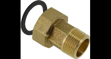 Bonfix 2-delige rechte koppeling - Messing 1-1/2 x 2 - met vlakke dichting voor water - conische buitendraad x wartelmoer