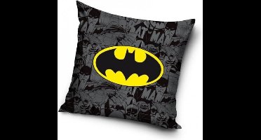 Sierkussen Batman- Logo- zwart-Geel- 40x40cm- polyester