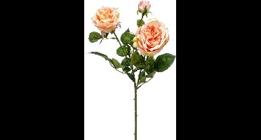 Emerald - Kunstbloem Roos 58cm peach/roze - Kunstplant voor binnen