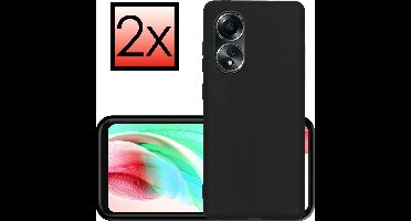 Hoesje - 2 Stuks - Geschikt voor OPPO A58 - Sterk & Shockproof - Case Siliconen - Back Cover - Telefoon Hoes - Zwart