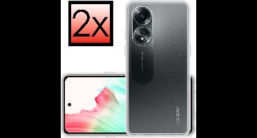 Hoesje - 2 Stuks - Geschikt voor OPPO A58 - Sterk & Shockproof - Case Siliconen - Back Cover - Telefoon Hoes - Transparant