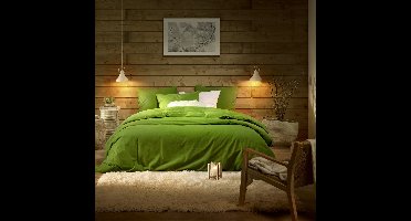 De Witte Lietaer Dekbedovertrek Laura Cactus - Hotelmaat - 260 x 240 cm - Katoen Flanel