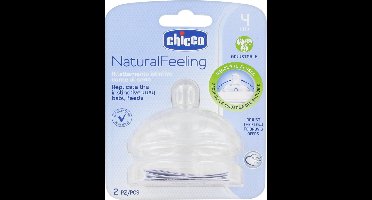 Chicco Fopspeen 4m+ Recht Siliconen Transparant 2 Stuks