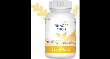 Teunisbloem Olie 1000mg + Vit E | 120 capsules | Rijk aan GLA Vetzuren | Gezonde Huid, Nagels & Haar | Made in Belgium | LEPIVITS