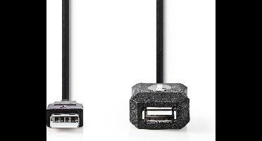 Nedis Actieve USB-Kabel - USB 2.0 - USB-A Male - USB-A Female - 480 Mbps - 20.0 m - Rond - Vernikkeld - PVC - Koper - Label
