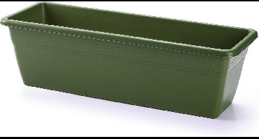 PlasticForte Plantenbak - groen - rechthoekig - 50 x 17 x 15 cm - Bloembakken voor binnen/buiten