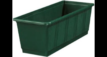 Geli Plantenbak kunststof - groen - rechthoekig - 40 x 18 x 15 cm - balkonbak/bloembak