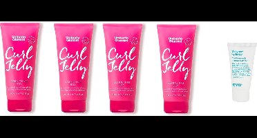 4 x Umberto Giannini - Curl Jelly Scrunching Jelly 200ml + WILLEKEURIG Travel Size