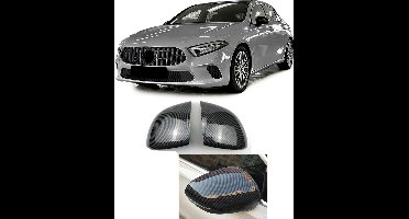Spiegelkappen Voor Mercedes A Klasse W177 C118 CLA vanaf 2018 Carbon Look Opplak AMG 45AMG 35AMG Look