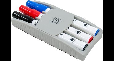 SOHO Whiteboardmarkers set - 3 stuks + Borstel – Markers voor Whiteboard – 3 kleuren – 3 Stuks – Zwart/rood/blauw