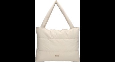 Beagles Calvia Shopper Soft Puffer Schoudertas Trendy Ruim en Licht - Tote Bag - Dames Tas - Crème