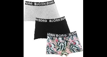 Björn Borg meisjes cotton stretch 3P mini boxershorts basic leafs multi