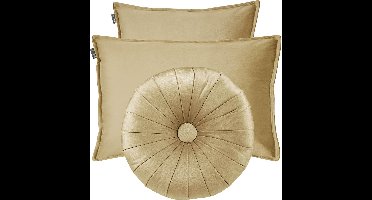 HOOMstyle Kiki Kussen - Sierkussenset 3 stuks - Fluweel - Effen - Haver / Goud