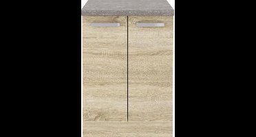Lage kast met 2 draaideuren - Sonoma eiken decor - B 60 x D 51,6 x H 85 cm - LASSEN