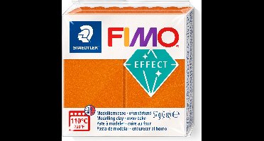 FIMO effect ovenhardende boetseerklei standaard blokje 57 g - metallic oranje