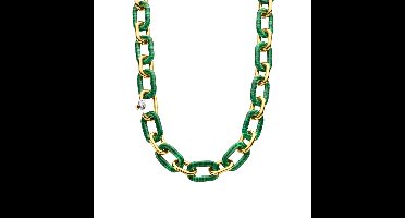 TI SENTO Dames Ketting - 925 zilver - Malachiet - Maat 45 - 34004MA