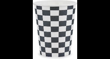 PartyDeco Bekertjes Geblokte Vlag (6 st 220 ml)