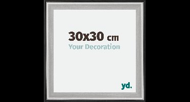 Your Decoration - Fotolijst 30x30 cm - Hout - Zwart Zilver Gepolijst - Birmingham