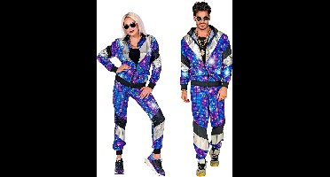 Trainingspak disco blauw jaren 80