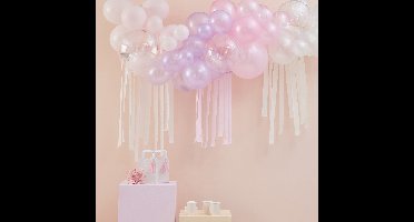 Ballonboog Set Pastel Parel & Ivoor Met Slingers