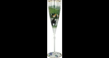 Goebel - Rosina Wachtmeister | Champagne glas Una passeggiata nel verde | Glas - 27cm - met echt goud - 100ml