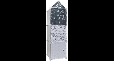 Home deco kids Opbergkubus My Little heros - 3 stuks 30x30 cm - blauw grijs