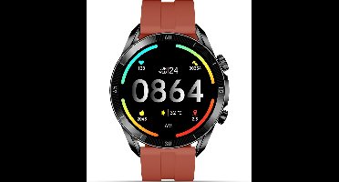 FlinQ Smartwatch Spectrum - AMOLED scherm - Smartwatch dames & heren - Smartwatch android - Smartwatch kinderen - 45mm - Rood