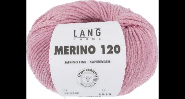 Lang Yarns Merino 120 - 348 roze gemêleerd - Merinowol Garen