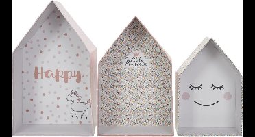 Home deco kids Little Princesse - set van 3 nestkastjes voor kinderkamer