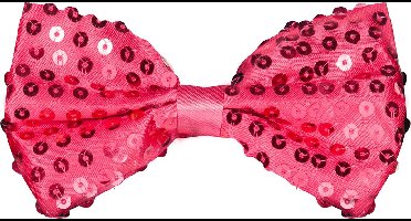 Strikje pailletten luxe neon-pink