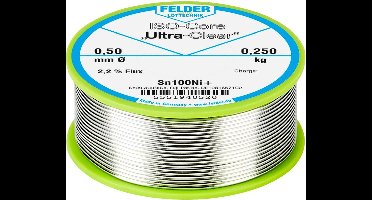 Felder ISO-Core Ultra-Clear Sn100Ni+ Soldeertin, loodvrij Spoel Sn99,25Cu0,7Ni0,05 0.250 kg 0.5 mm