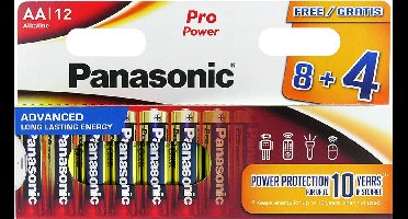 Panasonic Pro Power AA LR06 8+4 Alkaline Batterij 12 Stuks