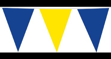 3x Giga Vlaggenlijn Blauw / Geel 30x45cm 10 meter XXL - Verjaardag Feest Party Festival Poolparty Decoratie