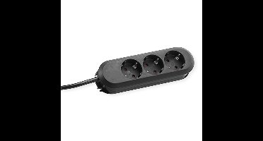 BACHMANN SMART stekkerdoos 3x geaard contact, zwart, 3 m