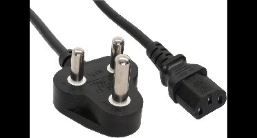 InLine India stroomkabel met C13 plug - zwart - 1,8 meter